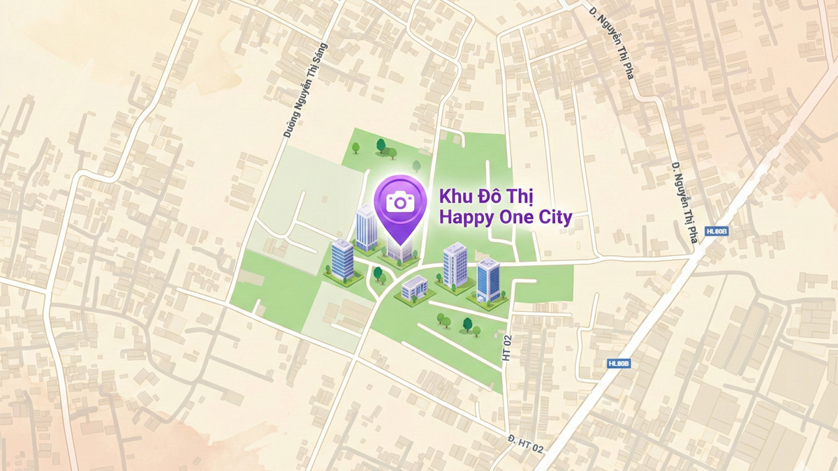 Sơ đồ vị trí và liên kết vùng dự án Happy One City